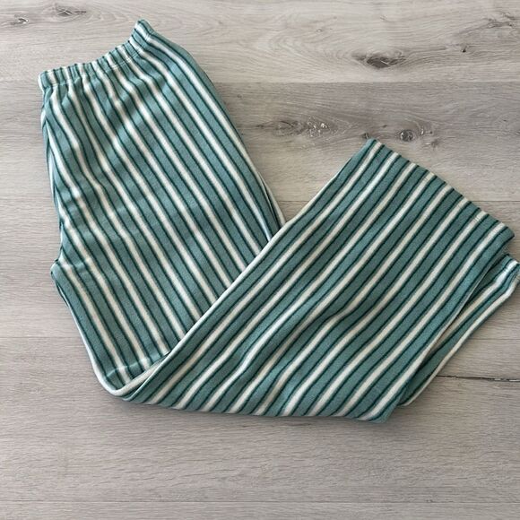Cuddl Duds Petite Fleecewear PJ Set Green Stripe Sp NWT IN PKG - Picture 6 of 10